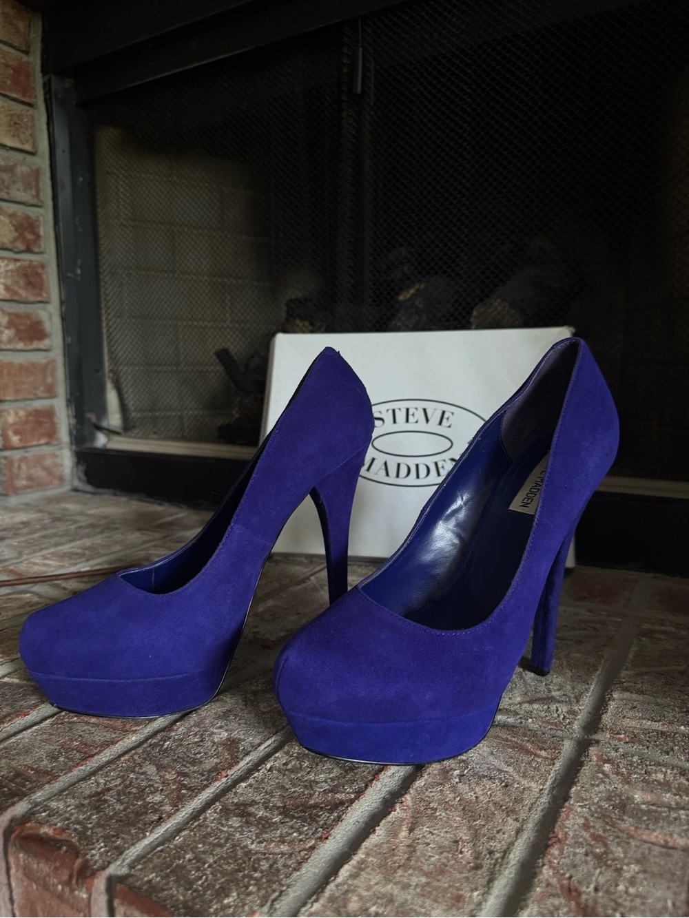 Steve Madden Cobalt Suede Platform Pumps